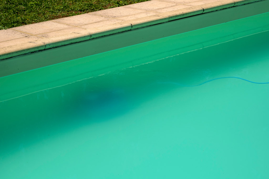 Close up of a cloudy pool